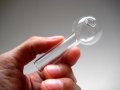 “手のひらサイズBIG HEAD”パイレックス製クラックパイプ/ハッカパイプ