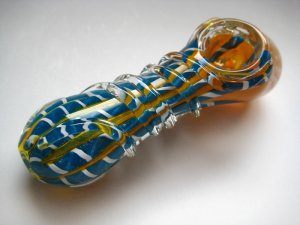 画像5: 【PsychedelicART】パイレックス製ガラスパイプ【サイケTOPハンマー/ターコイズ】