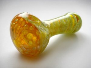 画像1: 【PsychedelicART】パイレックス製ガラスパイプ【サイケTOPライトグリーン】