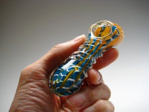 画像6: 【PsychedelicART】パイレックス製ガラスパイプ【サイケTOPハンマー/ターコイズ】