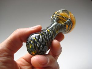 画像5: 【PsychedelicART】パイレックス製ガラスパイプ【サイケTOPブラック】