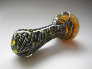 画像3: 【PsychedelicART】パイレックス製ガラスパイプ【サイケTOPブラック】