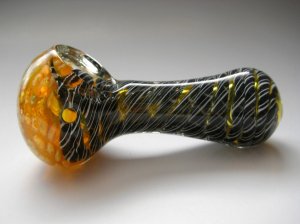 画像2: 【PsychedelicART】パイレックス製ガラスパイプ【サイケTOPブラック】