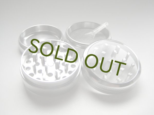 画像3: クリアトップ4パーツ3層グラインダー/クラッシャー◎ピック付き【シルバー】 (3)