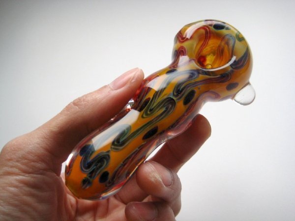画像5: パイレックス製ガラスパイプ【リキッドマーブル】 (5)
