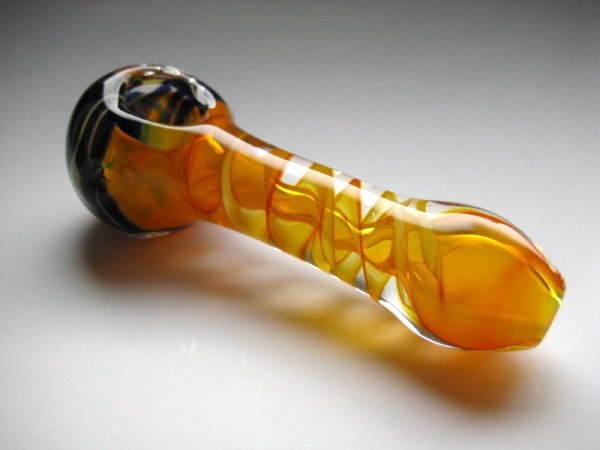 画像2: パイレックス製ガラスパイプ【スパイラル】 (2)