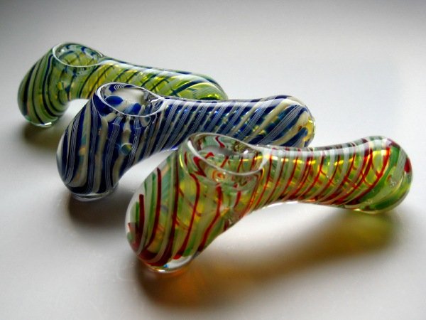 画像2: パイレックス製ガラスパイプ【ハンマーシルエット】 (2)