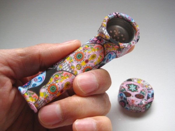 画像6: スクリーン不要シリコン製パイプ【メキシカンスカルPINK】 (6)