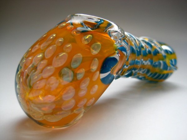 画像4: 【PsychedelicART】パイレックス製ガラスパイプ【サイケTOPハンマー/ターコイズ】 (4)