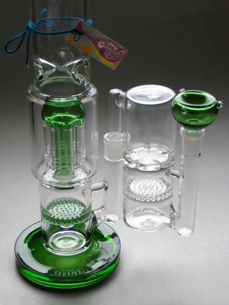 画像5: ガラスボング用カスタムパーツ【ハニカム＆トルネードパーコレーター】【ボング側14.5mm火皿側14.5mm】 (5)